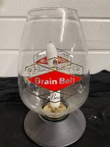 lot 327 image: Grain Belt Beer glass candle holder