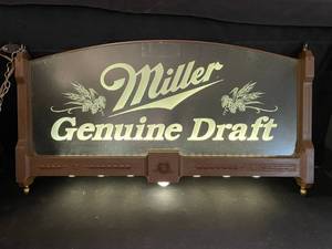 lot 130 image: Miller Genuine Draft edge lit valance sign