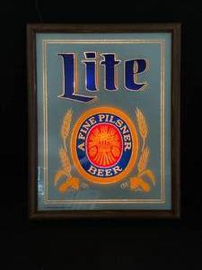 lot 132 image: Miller Lite framed light up panel