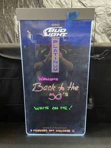 lot 245 image: Bud Light Platinum electric blackboard  write on menu board