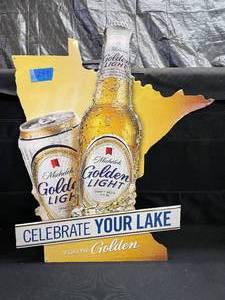 lot 248 image: Michelob Golden Light Celebrate Your Lake tin tacker