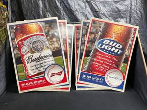 lot 249 image: Bud  Bud Light baseball cards, lot of 2 cardboard posters