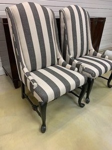 Pair of Luxurious Upholstered High Back Chairs