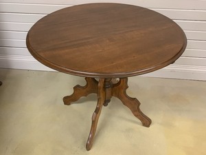 Round Walnut Vintage Table