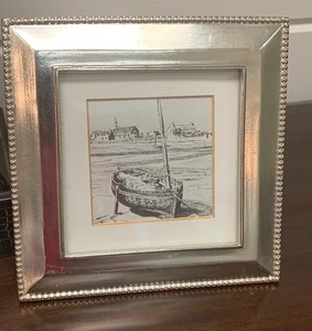 Decorative Clock and Small Framed Etching