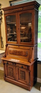 Antique Secretary Display Cabinet