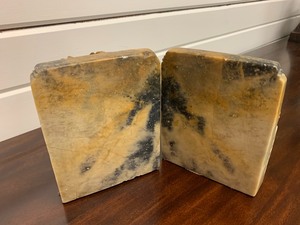 Carved Marble Bookends