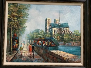 Oil on Canvas Beautiful City Scene by Henry Rogers