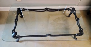 Ornate Glass Topped Coffee Table