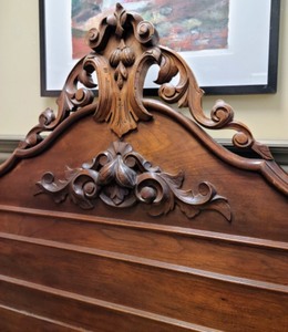 Antique Carved Wood Headboard