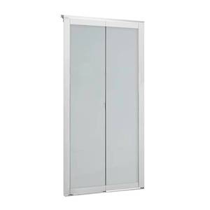 lot 109 image: Colonial Elegance Studio 24 in. x 80.5 in. White 1-Lite Indoor MDF Wood Frame with Frosted Glass Closet Interior Bi-Fold Door. IS24BIFOLD1W.