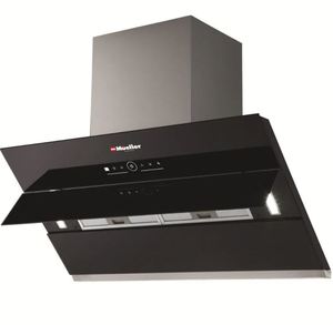 lot 320 image: Mueller Deluxe 36 in. High Air Flow, Wall Mount Oven Range Hood in Satin and Black Tempered Glass LED Touch Control MU-ORH