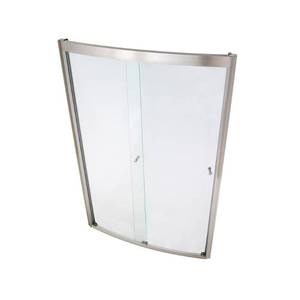 lot 142 image: American Standard Ovation 48 in. x 72 in. Semi-Frameless Bypass Shower Door in Satin Nickel and Clear Glass, AM00548.400.295.