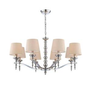 lot 233 image: World Imports Jana Collection 8-Light Polished Nickel Chandelier, 25767-YOW.