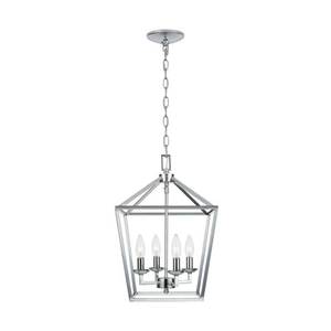 lot 235 image: Home Decorators Collection Weyburn 4-Light Polished Chrome Caged Chandelier, CP 46201.