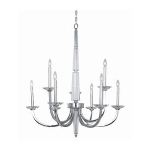 lot 238 image: Hampton Bay Senze Collection 9-Light Chrome Chandelier, 20314-026.