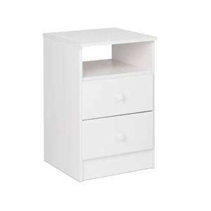 lot 245 image: Prepac Astrid 2-Drawer White Nightstand, WDNH-0402-1.