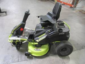 lot 3 image: Ryobi 38 in. Battery Electric Riding Lawn Mower RY48110