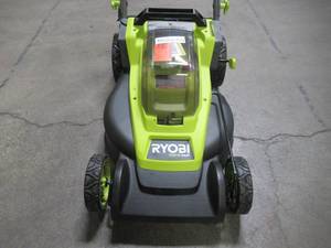 lot 16 image: Ryobi 16 in. ONE HP 18V Lithium-Ion Cordless Battery Walk Behind Push Lawn Mower P1190VNM