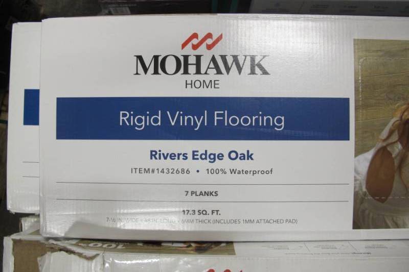lot 528 image: Mohawk Home (44 Boxes) Rivers Edge Oak Rigid Vinyl Flooring (308 Planks750 Square Feet)