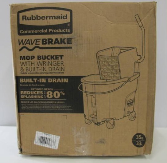 lot 512 image: Rubbermaid 35 Quart WaveBrake 35 Qt. Plastic Mop Bucket with Wringer