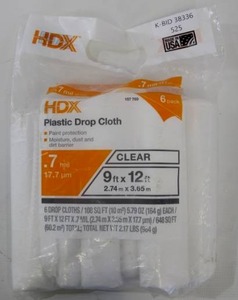 lot 525 image: HDX 9 ft. x 12 ft. 0.7 mil Drop Cloth (6-Pack)