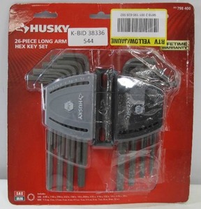 lot 544 image: Husky SAEMetric Long Arm Hex Key Set (25-Piece)