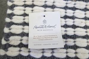 lot 520 image: Hearth and Hand 21 in x 82 in Hand Woven Cotton Wool Railroad Grey Runner Rug