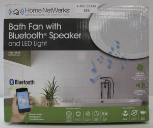 lot 556 image: Home NetWerks 80 CFM Bath Fan with LED Light and Bluetooth Speaker