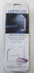 lot 569 image: Tzumi LED Desk Lamp with Wireless Charging Panel