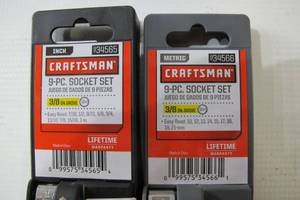 lot 571 image: Craftsman 18-Piece Metric and Standard SAE 38 Drive Socket Sets