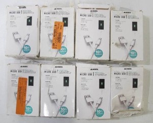 lot 572 image: Lot of 8 North Brand Micro USB Cables - 10 Feet