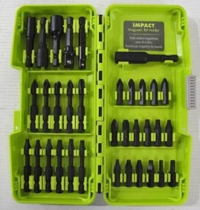 lot 580 image: Ryobi Black Oxide Impact Bit Set (34 Piece)