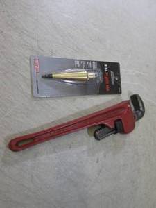 lot 79 image: (RMDR) 14 Pipe Wrench and 8oz Plum...