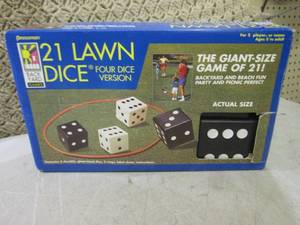 lot 142 image: (CS) 21 Lawn Dice Game Four Dice Ve...