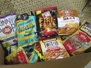 lot 159 image: (D-1) Box Full of Assorted Chips Po...