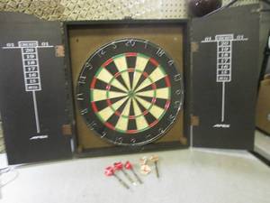 lot 195 image: (EW3) Dart Board with Cabinet and D...