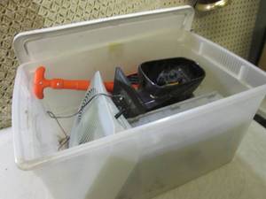 lot 238 image: (RMT) Misc In Tote with Lid See Pho...