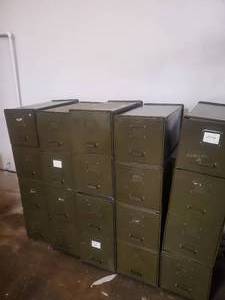 lot 162 image: 20 Stackable Milletary Filing Cabinets