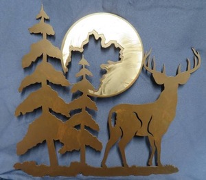 lot 45 image: METAL CUT OUT DESIGN DEER  MOON