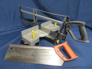 lot 52 image: STANLEY MITER SAW WITH EXTRA SAW