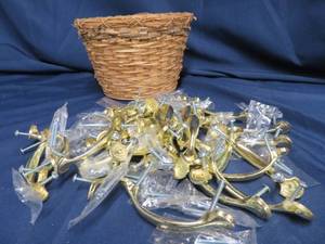 lot 89 image: BRASS LOOK DOOR PULLS  HANDLES