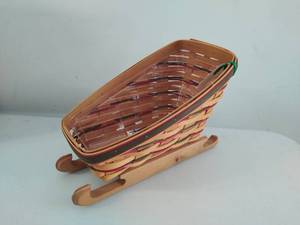 Longaberger Christmas Helper Sleigh Basket With Runner