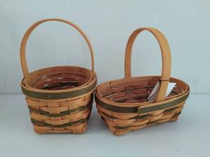 Two Green Longaberger Baskets