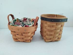 Longaberger Time Booking Bast Basket And Pen Basket
