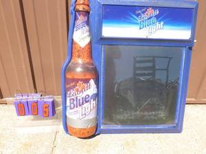 lot 5 image: Labatt Blue Light back light menu board. Good used condition. 30 x 27. As shown.