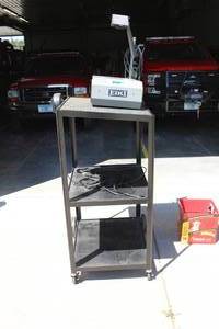 lot 608 image: Eiki Still Picture Overhead Projector 3090A  with AV Cart 3-tier