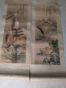 lot 34 image: (2) Chinese Painted Scrolls