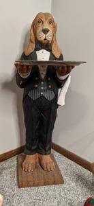 lot 52 image: Dog Butler Statue with Serving Tray