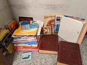 lot 56 image: Lot of Vintage Books, Magazines, Dictionaries, etc.
